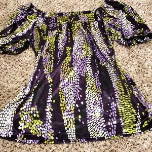 Square Neckline Purple Top